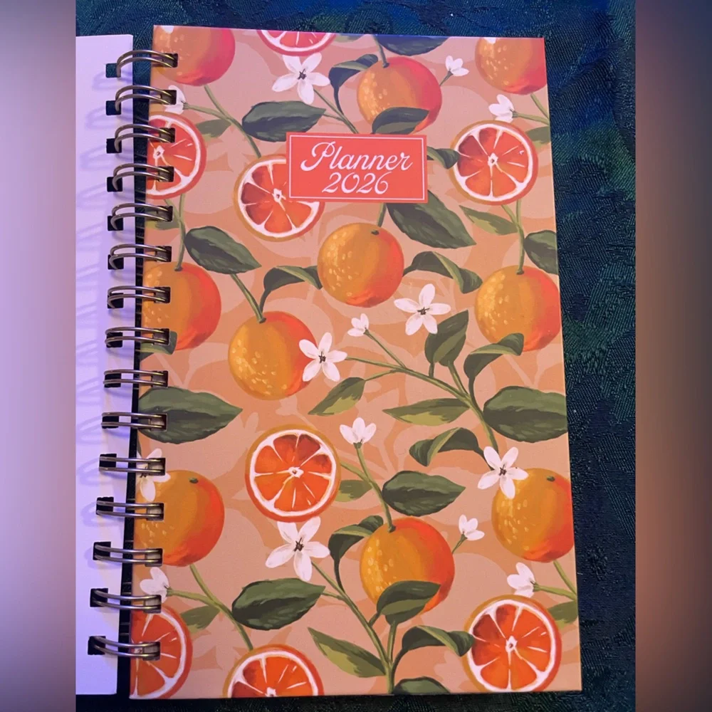 🍊 Hardcover 2026 Organizational Planner, Monthly and Weekly, Orange Citrus